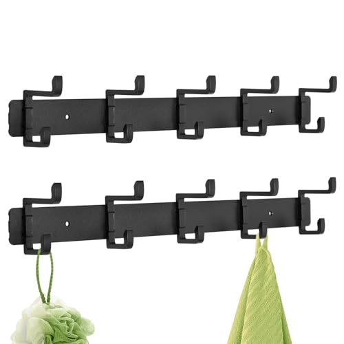 DECLUTTR 2 Pack Coat Rack Wall Mount, 5 Heavy Duty