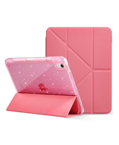 CoBak Case for iPad (A16) 11th Generation 11 Inch 2025 iPad 10th Generation 10.9 Inch 2022 - Protective Multi-Angle Stand Cover with Portrait Mode Pencil Holder and Auto Wake/Sleep Pink Glitter