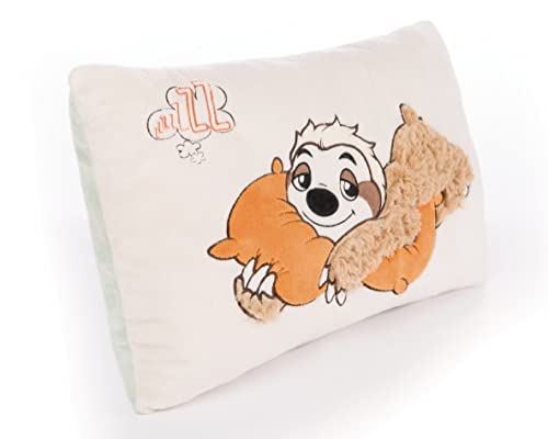 NICI Kissen Faultier Wave Dave rechteckig 43x25cm– Flauschiges Kuscheltierkissen Faultier-rechteckiges Stofftierkissen, 48574, Beige