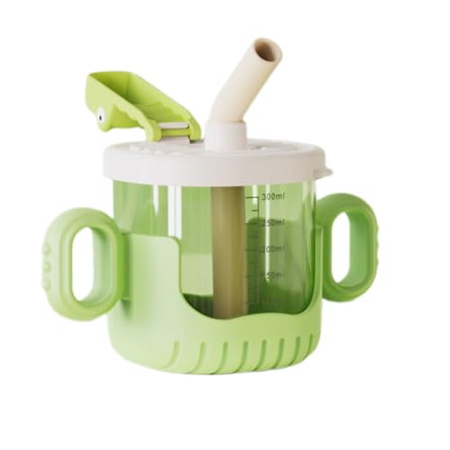 Vaso Pajita Tippee - Vaso Anti-Derrame Pajita Pesada, Silicone Paĵita Con Peso Y Asas Fácil Agarre | Vasó Entrenamiento Graduado Transparente Dos Asas Con Tapa, Vasito Antifugas Para Pequeños