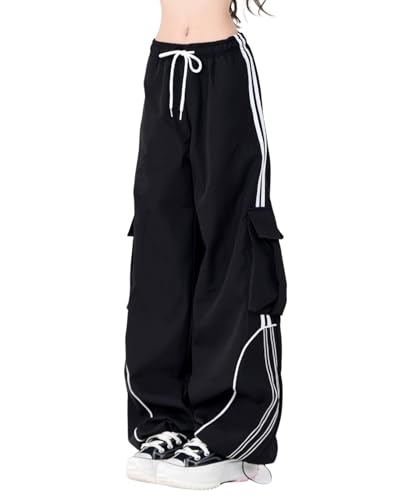 Cargo Sweatpants for Men Women High Waisted Straight Leg Baggy Sweatpants Hip Hop Track Pants Casual Trousers3