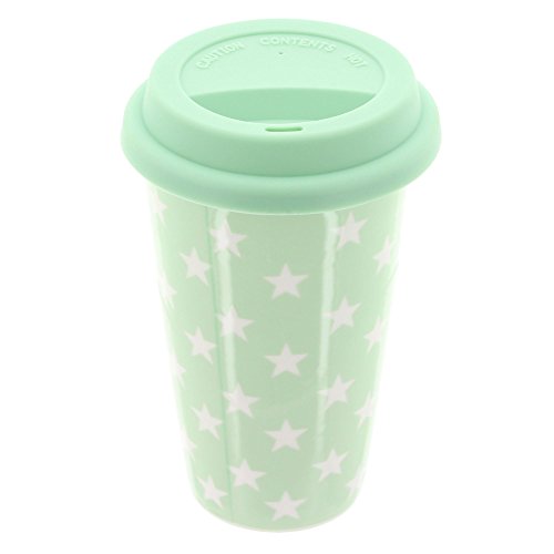 Preisvergleich Produktbild Travel Mug mint mit weißen Sternen von Krasilinikoff