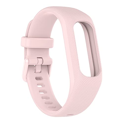 Image of Soft Silicone Bands Compatible with Garmin Vivosmart 5 Straps Replacement Wristbands with Secure Metal Watch Clasp Buckle Bracelet Band Case Cover for Women Men, 3 Pack