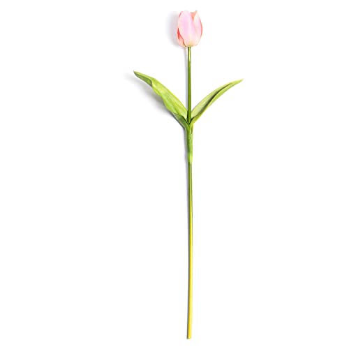 Image of PURE HOME + LIVING Pink Faux Tulip Spray (Made of Plastic, Wire and Fabric) for Home, Office and Living Room Decorations (Without Vase)(Height-60cm) Pack of 1