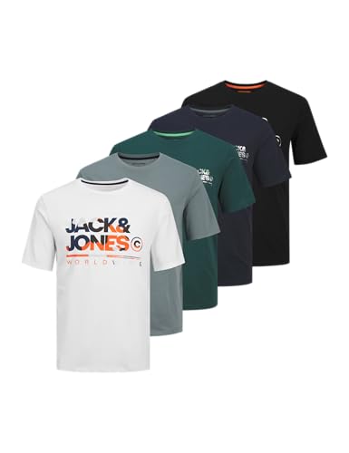 T-shirt homme Jack & Jones jjluke lot de 5 fini les vêtements déformés au lavage