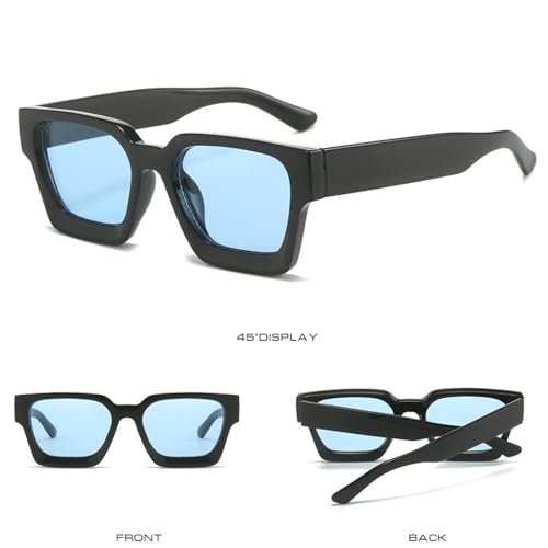 Thick Frame Small Sunglasses for Men Women Retro Rectangle Fashion Luxury Female3