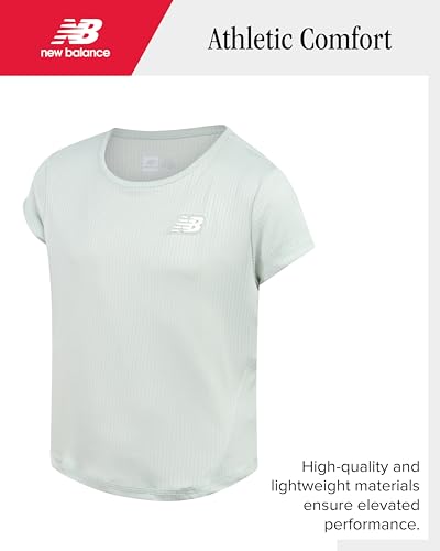 Image of New Balance Girls Active Skirt Set - 2 Piece Performance Short Sleeve T-Shirt and Athletic Skort for Girls (Sizes: 7-12)