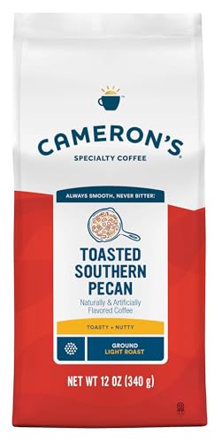 Cameron's Coffee Roasted Ground Coffee Bag, Flavored, Toasted Southern Pecan, 12 Ounce (Pack of 6)