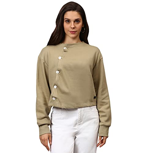 Image of Campus Sutra Cotton Women Hooded Sweatshirt