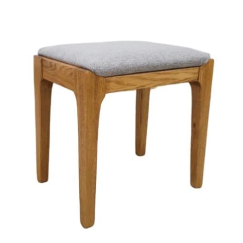Taburete de tocador ergonómico para maquillaje con asiento acolchado de madera 2