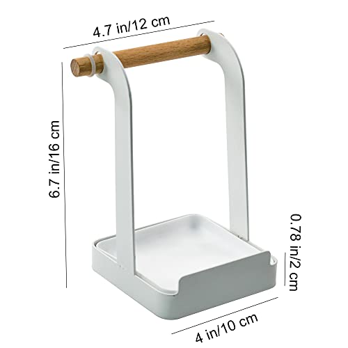 Vanra Metal Pot Lid Holder Tower Ladle Holder Stand Kitchen Cookware Organizer Rack Cooking Utensil Rest (White) #TOP6