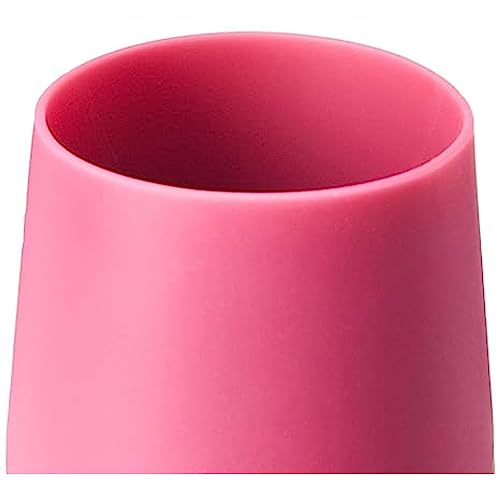 Image of ezpz Tiny Cup - 100% Silicone Drinking Training Open Cup for Baby /Infants - Designed by a Pediatric Feeding Specialist - Soft Non-Slip Grip - Weighted Base & Tactile Bumps - 59 ml, 4 Months+ (Pink)