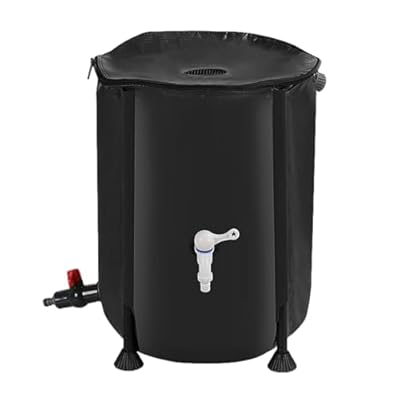 Rain Container Tank - Portable Rain Water Collector | Sturdy Water Tank | Weather Proof Rain Barrels | Rain Water Collection Barrel | Water Butt | Spigot Overflow Kit For Watering Car Washing Gardenin