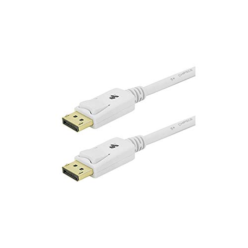 5+ Cabo Displayport + Displayport 1.2 - Branco - 2M - com Trava