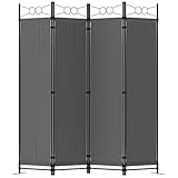 Morngardo Room Divider and Folding Privacy Screens 4 Panel Partitions Wall Dividers Portable Separating for Home Office Bedroom Classroom Dressing Studio Apartment (Grey)