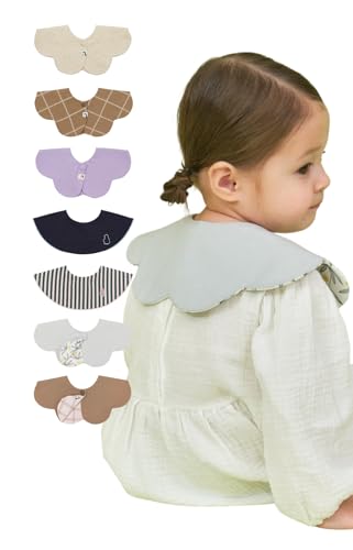 [Konny] Rj[xr[X^C Zbg Baby Bib 360°[O 悾ꂩ zE Vv ̎q j̎q xr[R[f oYj  v[g 7-3(Oatmeal, Brown Check, Lavender, 