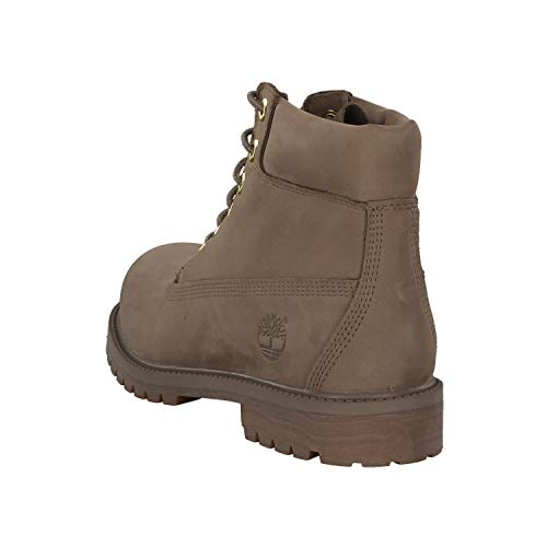 Image of Timberland Premium 6 Inch Waterproof Boot Big Kids' Shoes Dark Beige Nubuck tb0a1vdt (5 M US)
