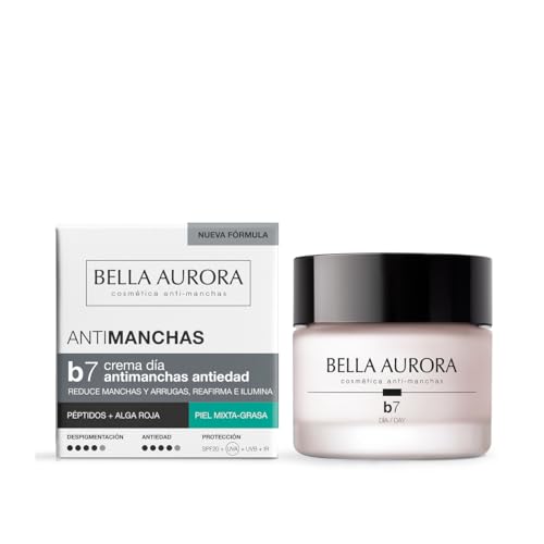 Bella Aurora B7 Crema Antimanchas y Antiedad SPF 20 | Reduce Manchas y Arrugas | Control de Brillos y Sebo | Piel Mixta-Grasa | Tratamiento Facial Diario | 50 ml