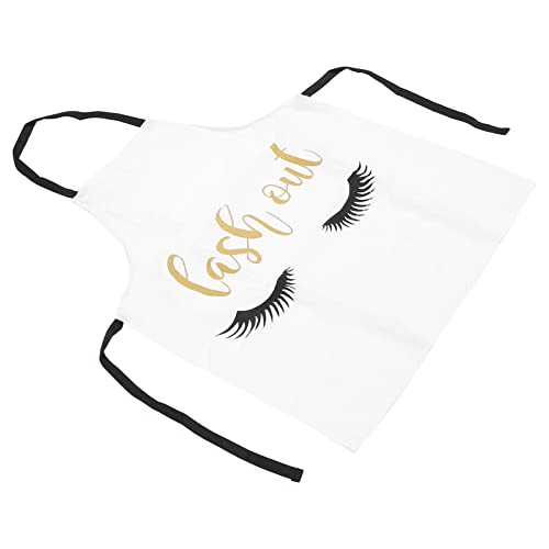 KTM Healthcare® Eyelash Salon Apron, Eyelash Pattern Beauty Salon Apron Flexible Unconstrained for Nail Salon(white)