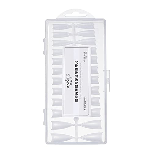 Worparsen Punta de uñas artificiales irrompible esmerilado pequeño trapezoidal media pasta parche de uñas postizas DIY longitud recortable A