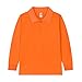 HBDHEJL Kids School Uniform Long Sleeve Polo Shirt Button Closure Collared Shirt Solid Performance T-Shirt for Girls and Boys 5-6 Years 02 Orange