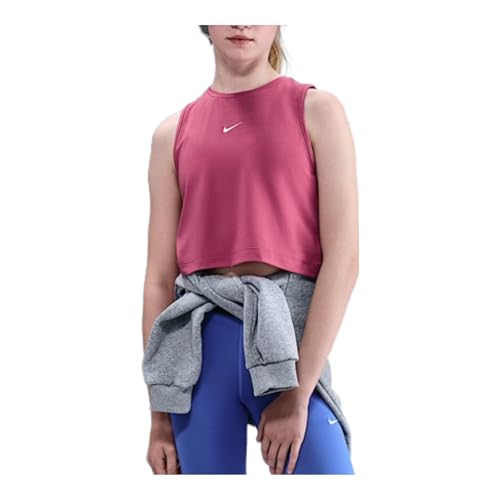 Nike Pro Girls' Dri-FIT Training Tank Top (Sweet Beet/White)