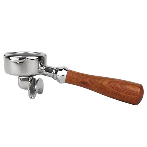 Cetfuro Macchina per caffè E61 con Manico Portafilter Fondo in Legno Massello da 58 Mm, Parti Universali Adatte per Gruppi di Testa in Mogano con Doppia Beccuccio.