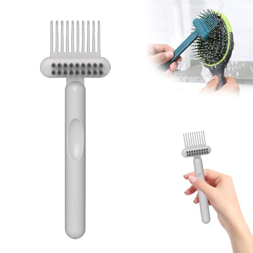 2-in-1 Comb Cleaner with Pick and Bristles, 2025 Hair Brush Cleaning Tool, Comb Cleaning Brushes, Portable Hairbrush Cleaning Tool Home and Salon Use, Effortlessly Removes Hair (Grey,1pcs)