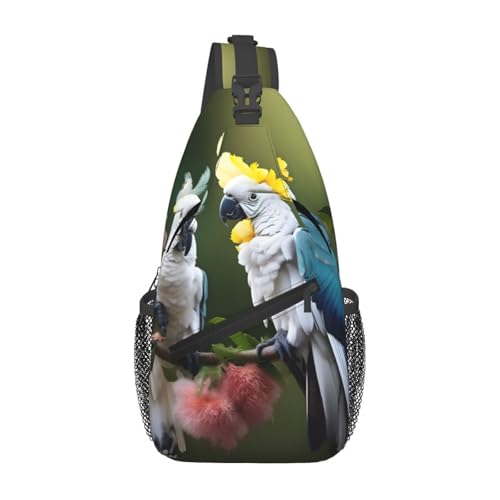 Mochila cruzada con estampado de loro Cockatoo unisex