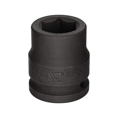 Image of Jetech 3 /4 Inch Drive 15 /16 Inch Standard Impact Socket, Made with Chrome Molybdenum Alloy Steel, Heat Treated, 6-Point Design, SAE