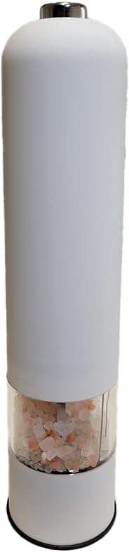 HIsourceElectric Salt and Pepper Grinder Set - One-Handed Battery Operated Kitchen Spice Grinder for Home, Best Electric Pepper Mill Grinder, TikTok Electric Salt and Pepper Shaker Set. (White)