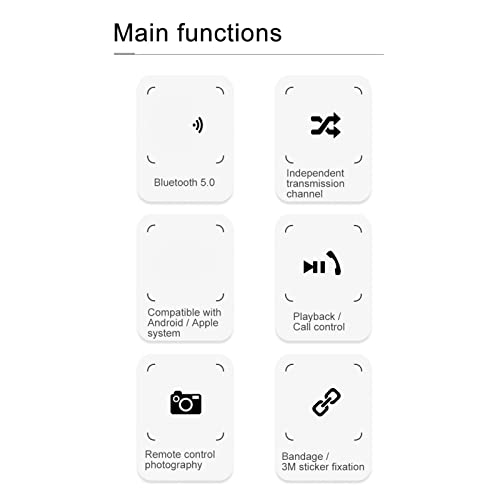 Télécommande Bluetooth à Bouton, Contrôleur de Téléphone Portable étanche IPX4 sans Fil pour Volant de Moto de Vélo de Voiture, Contrôle de Caméra Audio