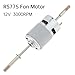 ZVKV RS775 DC Motor 12V 3000RPM Dual Output Long Shaft Fan Motor, High Torque Low Noise Motor Replacement