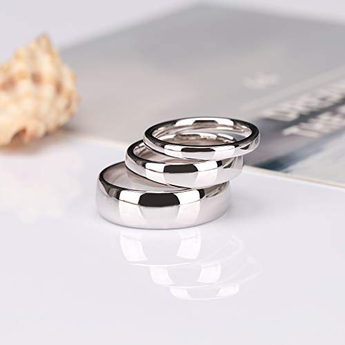 Eamti 2Mm 4Mm 6Mm 925 Sterling Silver Ring High Polish Plain Dome Wedding Band Comfort Fit Size 4-12 #TOP1