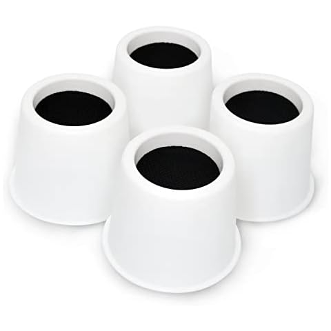 aspeike 4 INCH Round Bed and Furniture Risers, 4 PCS Plastic Bed Lifts, Lifts Up to 1760 LBs, More Durable Sturdy, Couch Sofa Chair or Table Risers (White) Cover