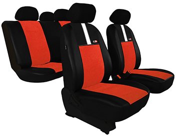 Universele autostoelhoezen GT8 (ECO-LEDER + ALKANTARA) terracotta