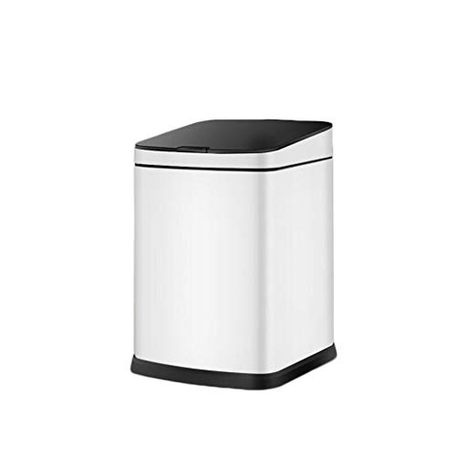DWLXSH Household Smart Sensor Trash Can with Odor-Absorbing Filter Dual-purpose Charging Low Noise Sensing Distance 15-30cm White Suitable for Living Room Bedroom Office 8L/9L/12L Optional