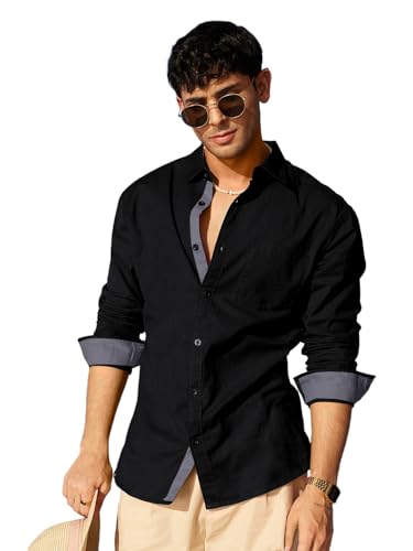 Pinkmint Store Pinkmint Men's Black Casual Shirt - Image 2