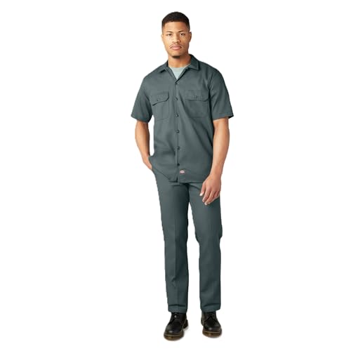 Image of Dickies Men's Short Sleeve Work Shirt - Durable Twill Button Down Shirts for Men, Lightweight Uniform for Daily Wear