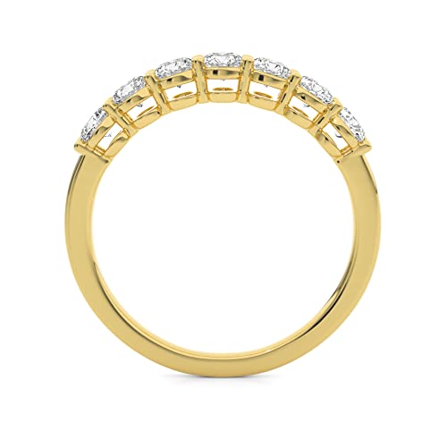 Buy Jewels Solid 10k Gold Wedding Band Moissanite Half Eternity Anniversary Ring For Women (G-H Color) (Yellow Gold, 7)2