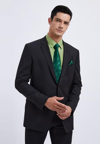 Image of HISDERN Mens Dress Shirt with Tie Pocket Square Set Classic Button Down Shirt Matching Tie Long Sleeve Shirts