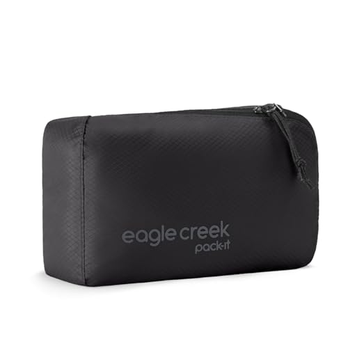 Eagle Creek Pack-It Isolate Cube - Lightweight Clothes Packing Cube for Maximizing Luggage Space - Zipper Opening - Convenient Top Handle - Translucent - Water-Resistant - X-Small - Black