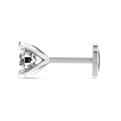 Image of Sparkles Lab Grown Diamond 0.03 Carat - 0.50 Carat Round Shape Solitaire Diamond Nose Pin for Women | 14K Gold IGI Certified FG VS Quality