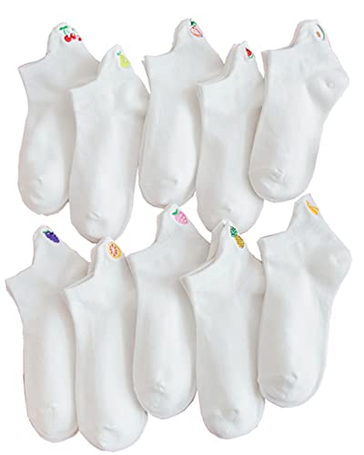 Soscks, bestickt, niedrig geschnitten, Weiß, 10 Stück Cover
