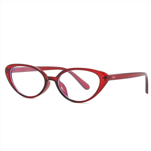 ENSARJOE Womens Blue Light Blocking Glasses Casual Cat Eye Frame Reading Glasses For Everyday Use And Travel Accessories (red)