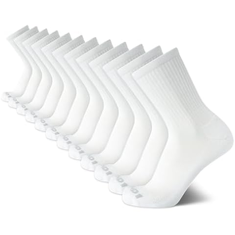 AND1 Men's Athletic Crew Socks - 12 Pack Soft Cushioned Moisture Wicking Performance Running Socks for Men (Sizes: 6-12.5), Size 6-12.5, White Cover