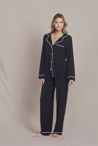 Barefoot Dreams Women's Luxe Milk Jersey Piped Pajama Set4
