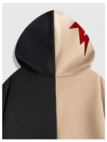 GORGLITTER Men's Zip Up Hoodies Y2k Graphic Sweatshirt Hooded Long Sleeve Colorblock Western Streetwear Drip Outfits 20254