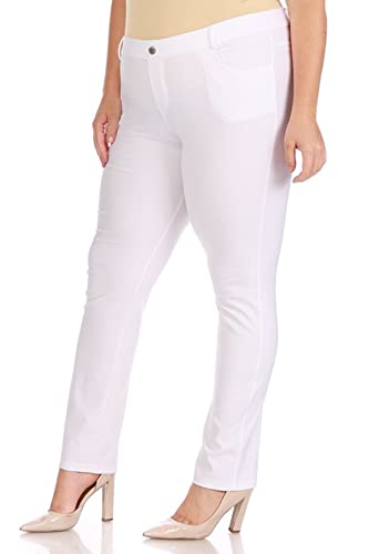FashionStream Women's Plus Size Casual Comfy Slim Pocket Jeggings Jeans Pants with Button2