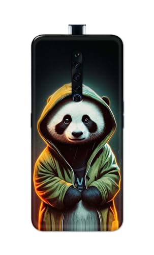 Image of Printed Hard Back Cover Case for Oppo Reno2 Z | Oppo Reno2 F Back Cover (Cartoon Panda) -1111